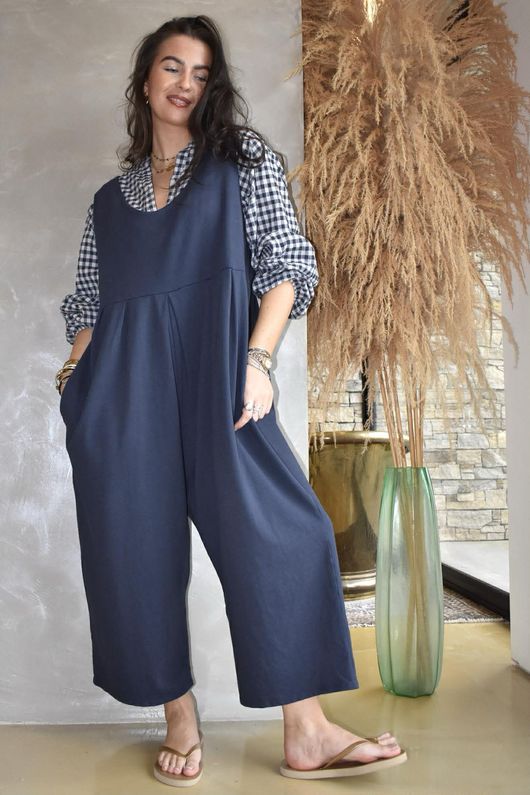 Nonni Gingham Nero Blouse Navy